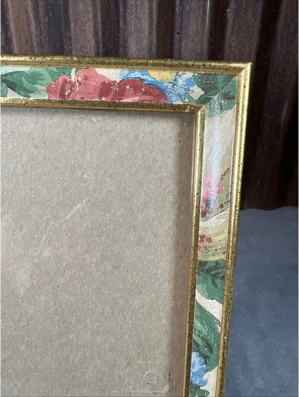 Floral Goldtone Cottagecore Frame Holds 5X7 Photo - 1298-2O